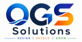 OGS Solutions logo with modern blue and orange design for software development and digital marketing company